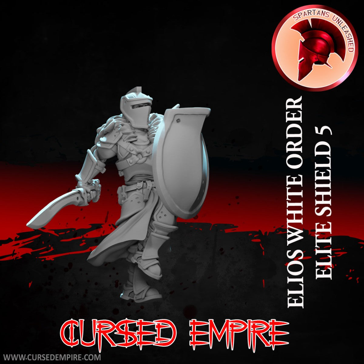 Tabletop Gaming Miniature - White Order Elios Elite Shield 5 - Unpainted