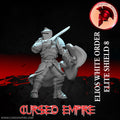 Tabletop Gaming Miniature - White Order Elios Elite Shield 8 - Unpainted