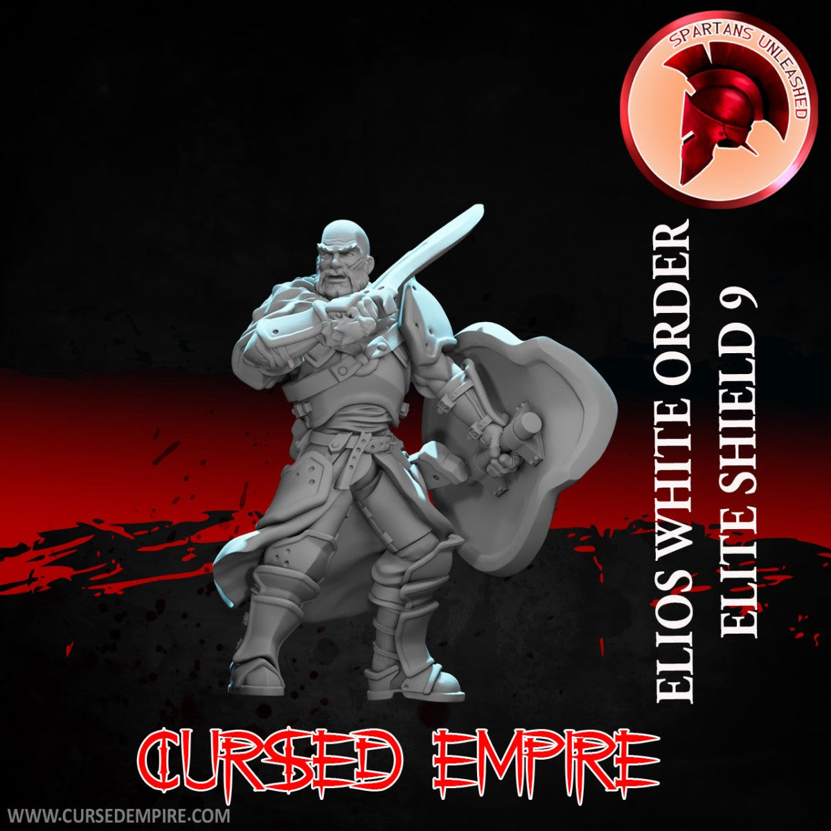 Tabletop Gaming Miniature - White Order Elios Elite Shield 9 - Unpainted