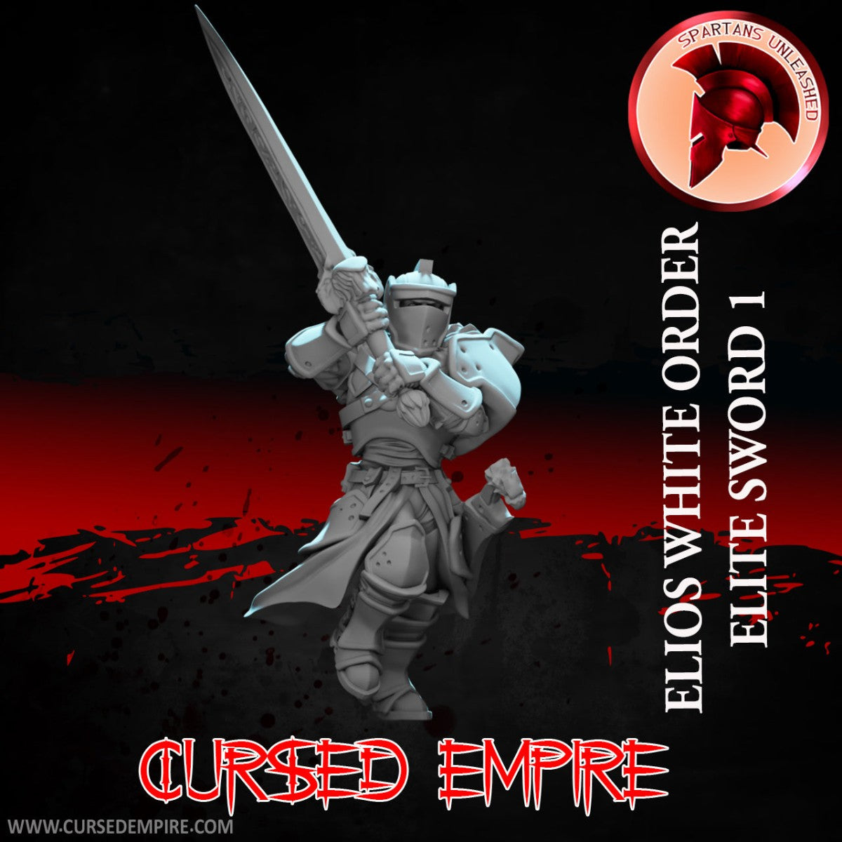 Tabletop Gaming Miniature - White Order Elios Elite Sword 1 - Unpainted
