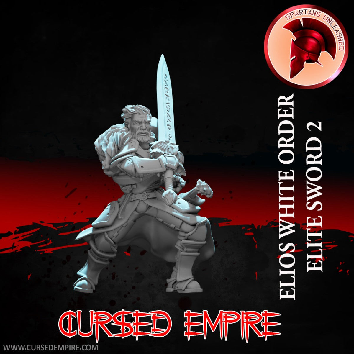 Tabletop Gaming Miniature - White Order Elios Elite Sword 2 - Unpainted