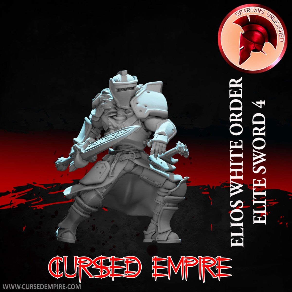 Tabletop Gaming Miniature - White Order Elios Elite Sword 4 - Unpainted