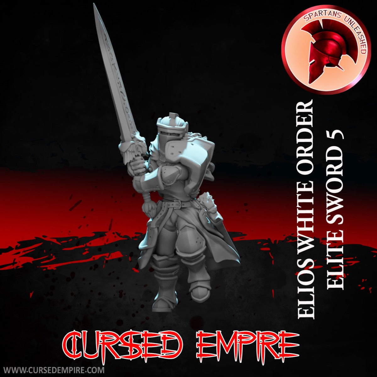 Tabletop Gaming Miniature - White Order Elios Elite Sword 5 - Unpainted