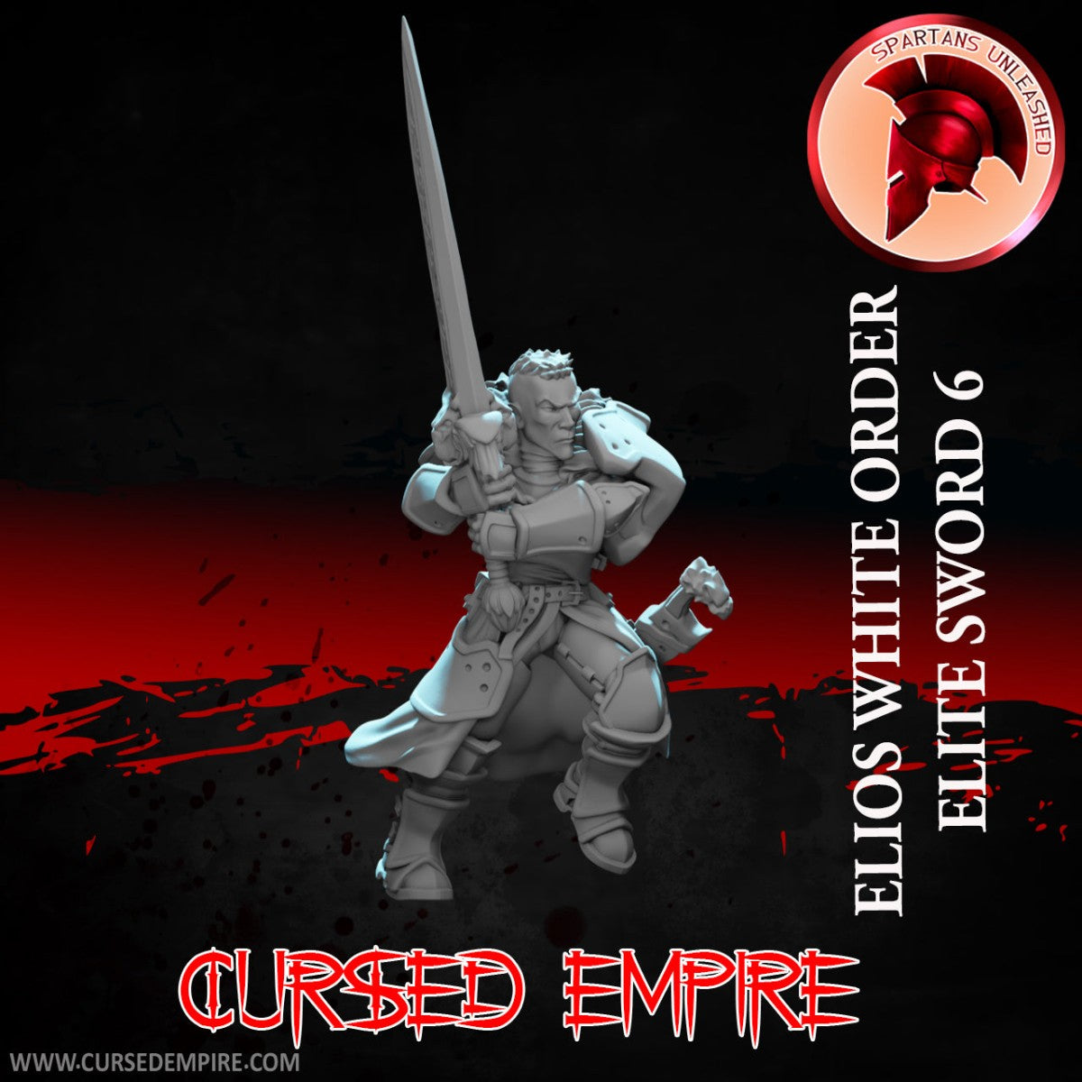 Tabletop Gaming Miniature - White Order Elios Elite Sword 6 - Unpainted