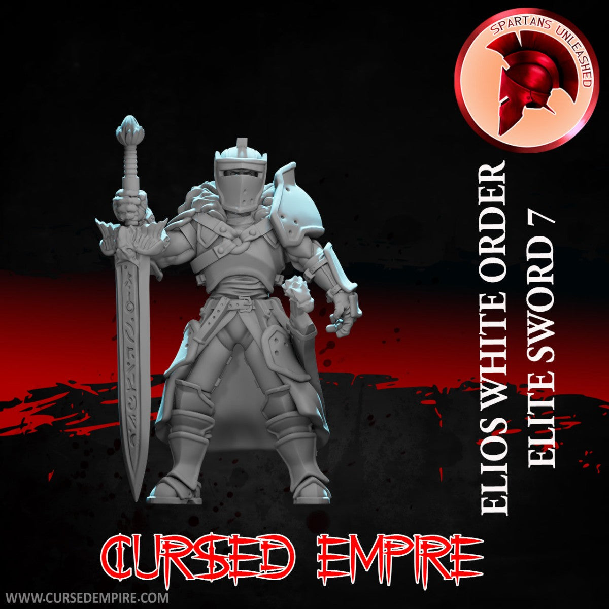 Tabletop Gaming Miniature - White Order Elios Elite Sword 7 - Unpainted