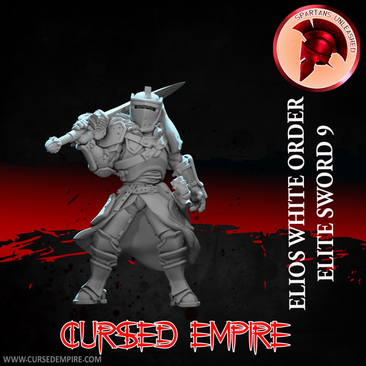 Tabletop Gaming Miniature - White Order Elios Elite Sword 9 - Unpainted