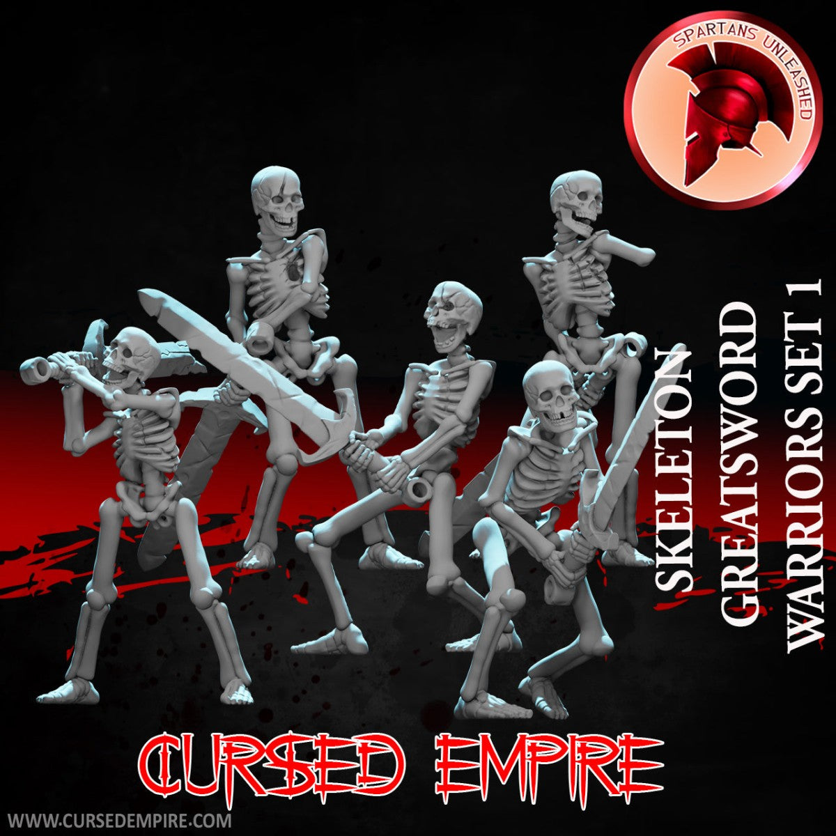 Guerriers squelettes à espadon - Set 1 - Miniatures - Lot de 5
