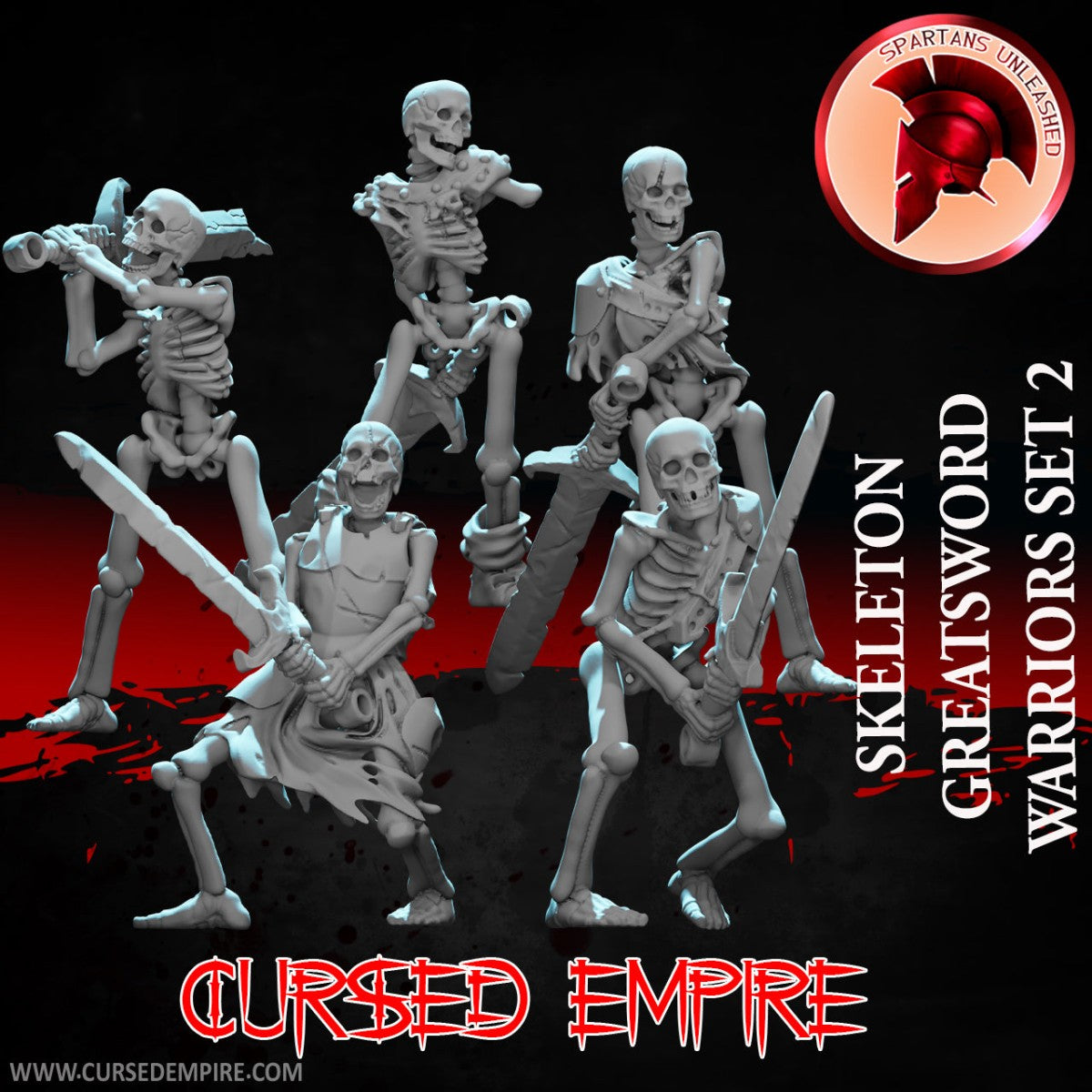 Guerriers squelettes à espadon - Set 2 - Miniatures - Lot de 5