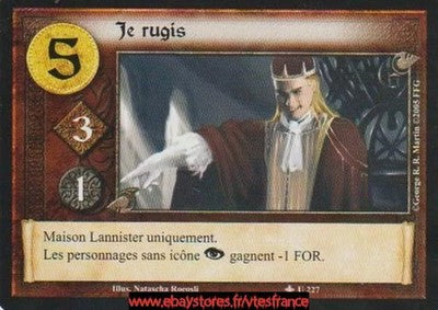 Je rugis U227 [Winter Edition] FR - A Game of Thrones CCG