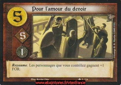 Pour l'amour du devoir U224 [Winter Edition] FR - A Game of Thrones CCG