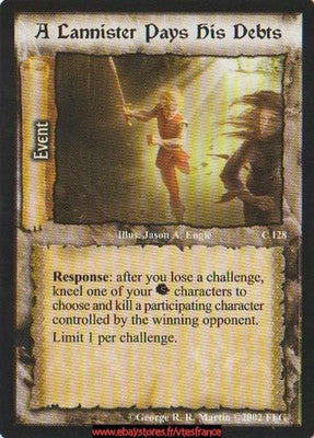 A Lannister Pays His Debts #128 [Westeros Edition] ENG - A Game of Thrones CCG - A Game of Thrones CCG - Westeros Edition - Anglais (EN) - OCCASION