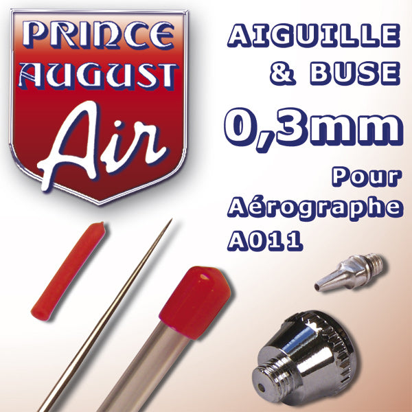Prince August - Aiguille & Buse 0,3 pour aérographe A011