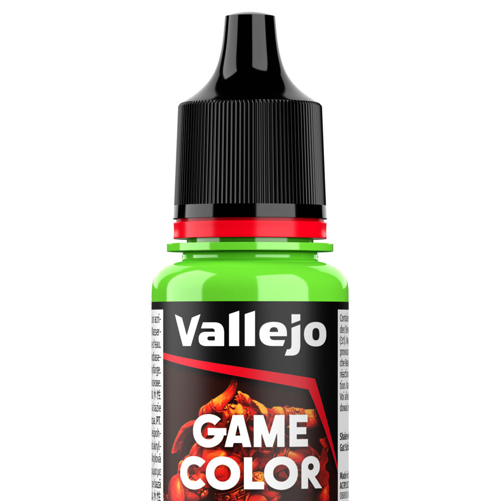 Peinture acrylique Vallejo Game Color - flacon 18 ml - Vert Fluo - Fluorescent Green