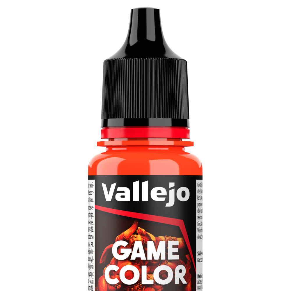 Peinture acrylique Vallejo Game Color - flacon 18 ml - Orange Fluo - Fluorescent Orange