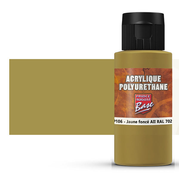 Peinture acrylique Prince August Polyuréthane - flacon 60 ml - Jaune Foncé All RAL 7028