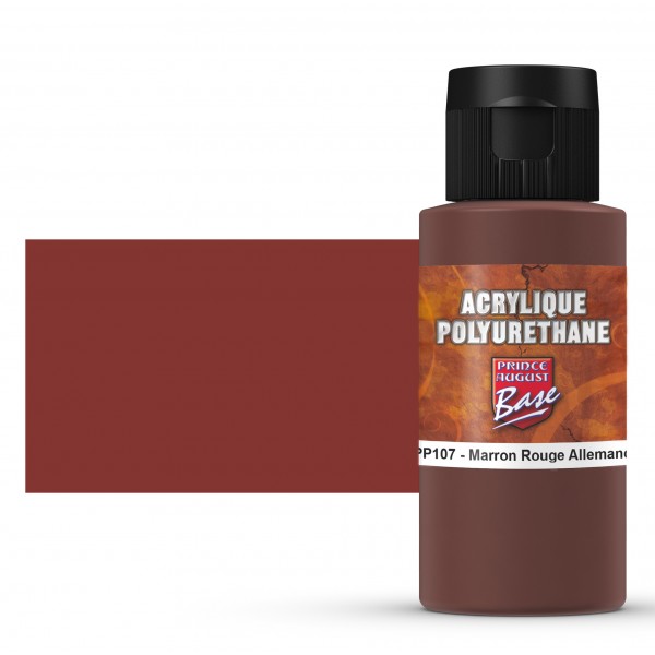 Peinture acrylique Prince August Polyuréthane - flacon 60 ml - Marron Rouge All RAL 8012