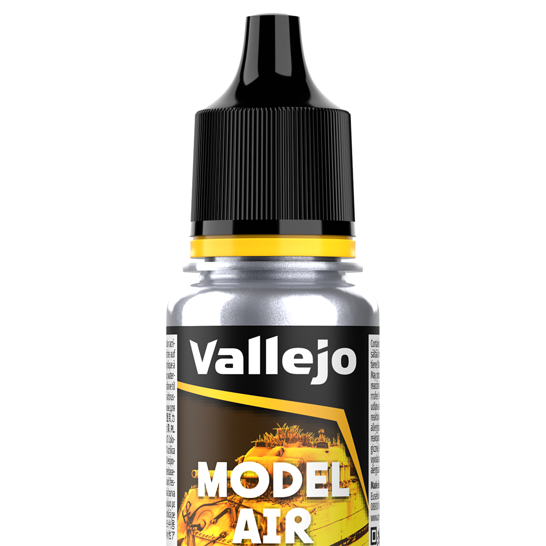 Peinture acrylique Prince August Model Air - flacon 18 ml - Argent Métallique - Silver RLM01