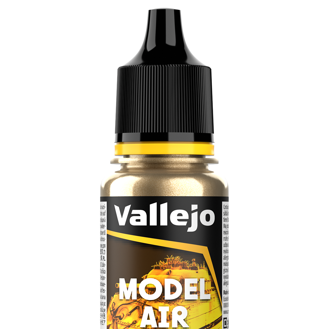 Peinture acrylique Prince August Model Air - flacon 18 ml - Or Métallique - Gold