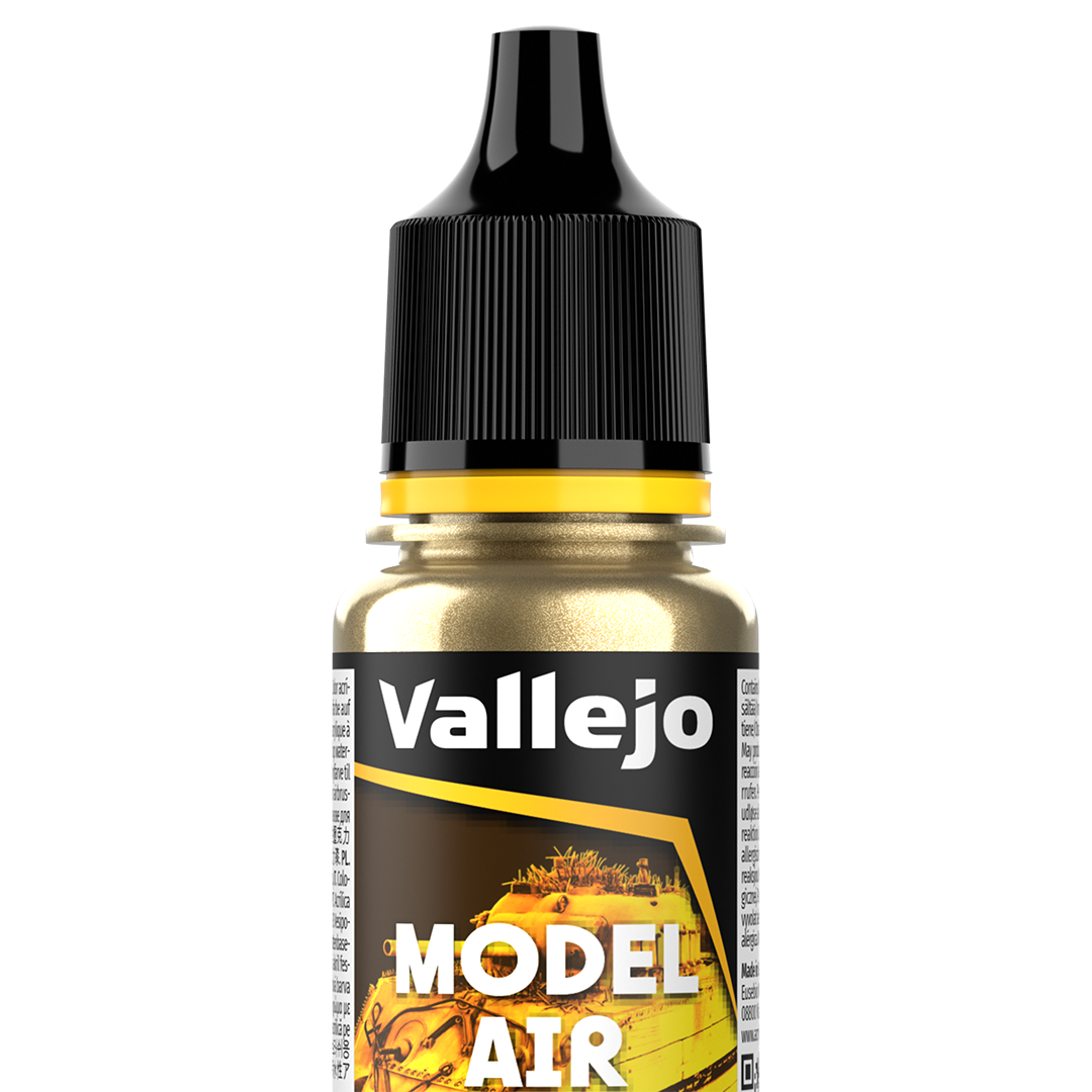 Peinture acrylique Prince August Model Air - flacon 18 ml - Laiton Brillant Métallique - Bright Brass