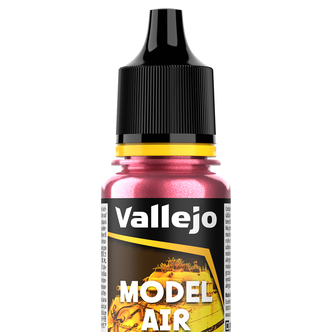 Peinture acrylique Prince August Model Air - flacon 18 ml - Rouge Signal Métallique - Signal Red
