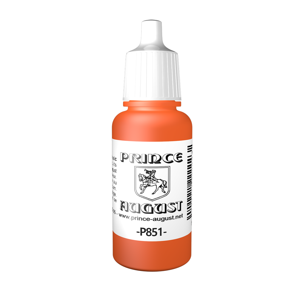 Peinture acrylique Prince August Classic - flacon 17 ml - 24 - Orange Intense