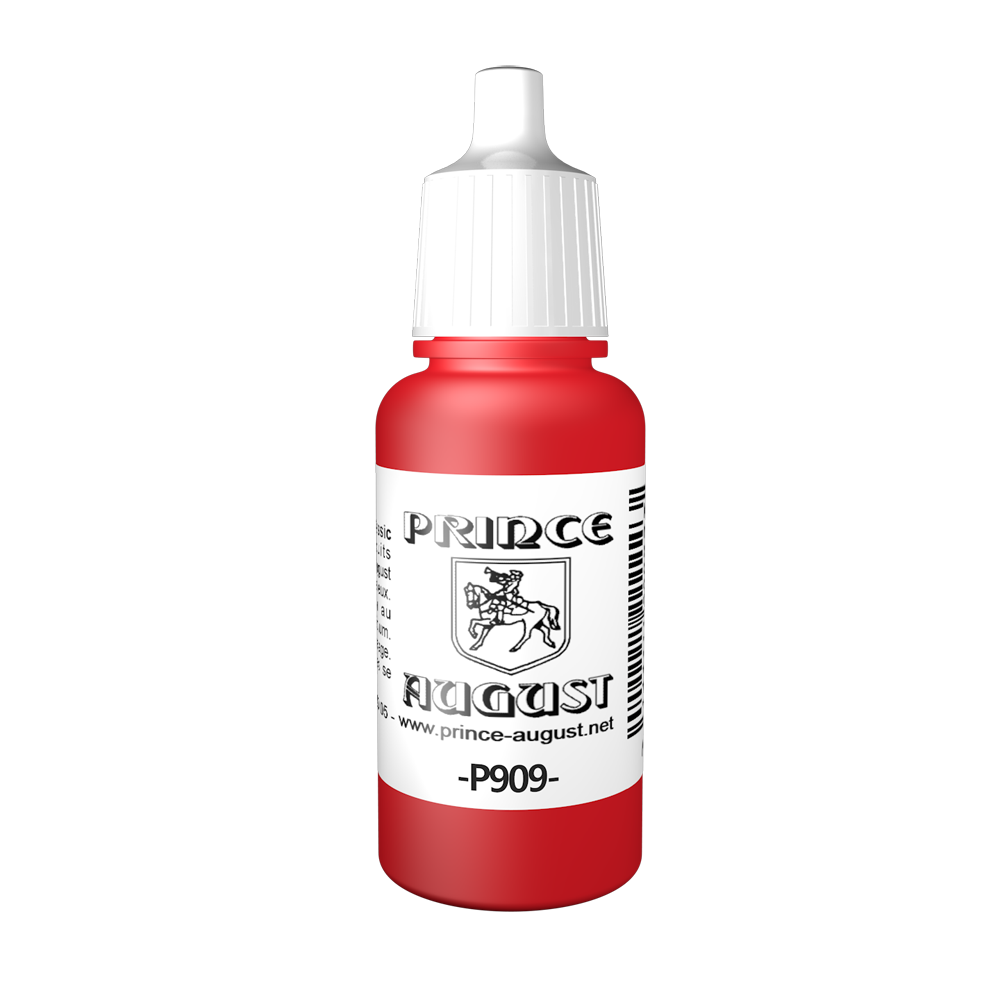 Peinture acrylique Prince August Classic - flacon 17 ml - 28 Rouge Cad. Vermillon