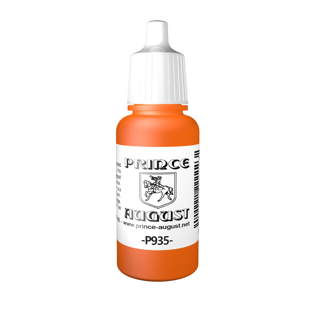 Peinture acrylique Prince August Classic - flacon 17 ml - 185 - Orange Transparent