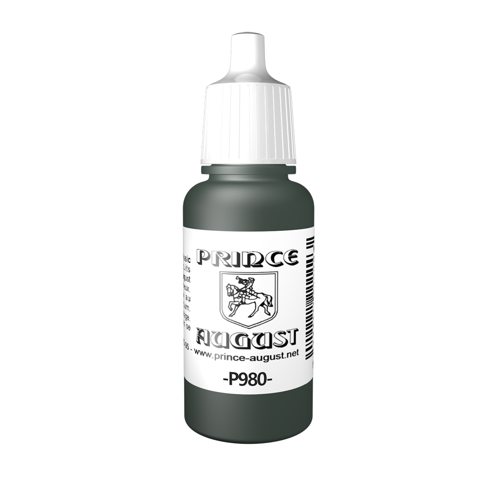 Peinture acrylique Prince August Classic - flacon 17 ml - 100 - Vert Noir - Emp. Russe Chasseur