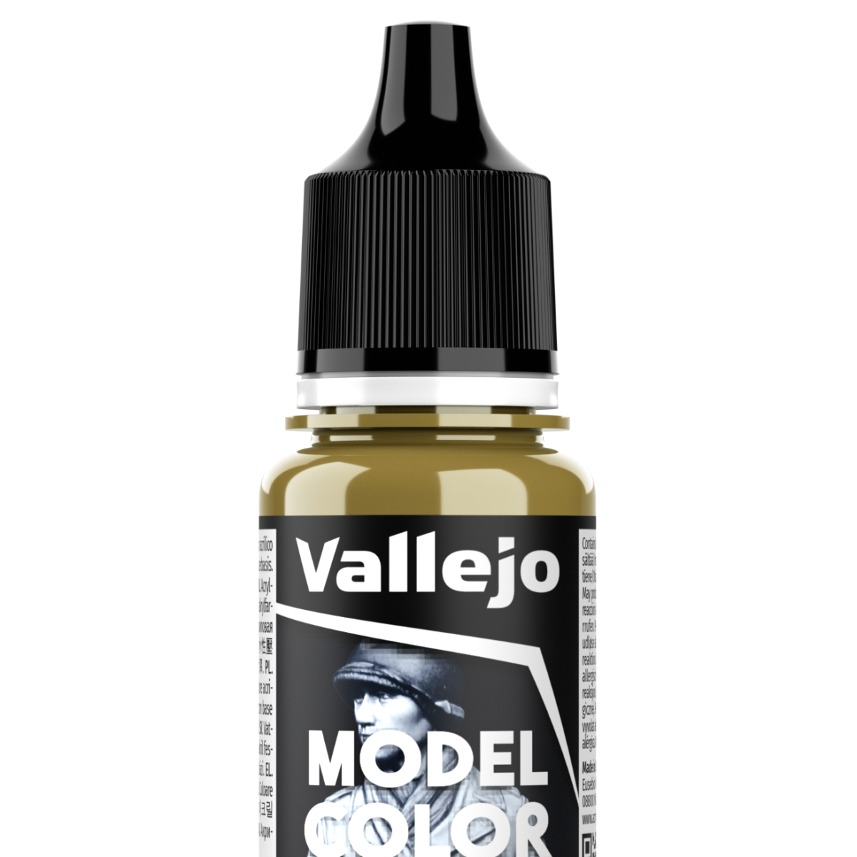 Peinture acrylique Vallejo Model Color - flacon 18 ml - Jaune Militaire - Military Yellow - 125