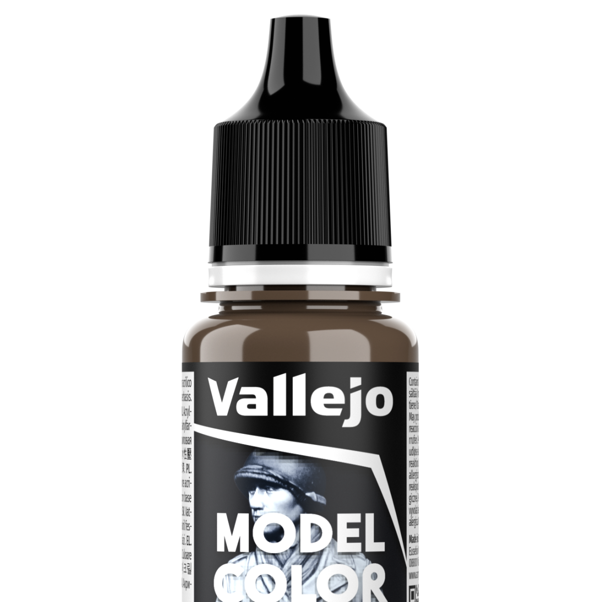 Peinture acrylique Vallejo Model Color - flacon 18 ml - Brun Foncé Antique - BC Dark Brown - 143