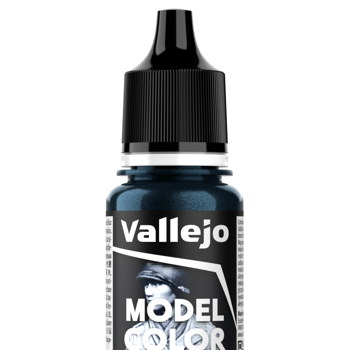 Peinture acrylique Vallejo Model Color - flacon 18 ml - Gunmetal Bleu - Gunmetal Blue - 204