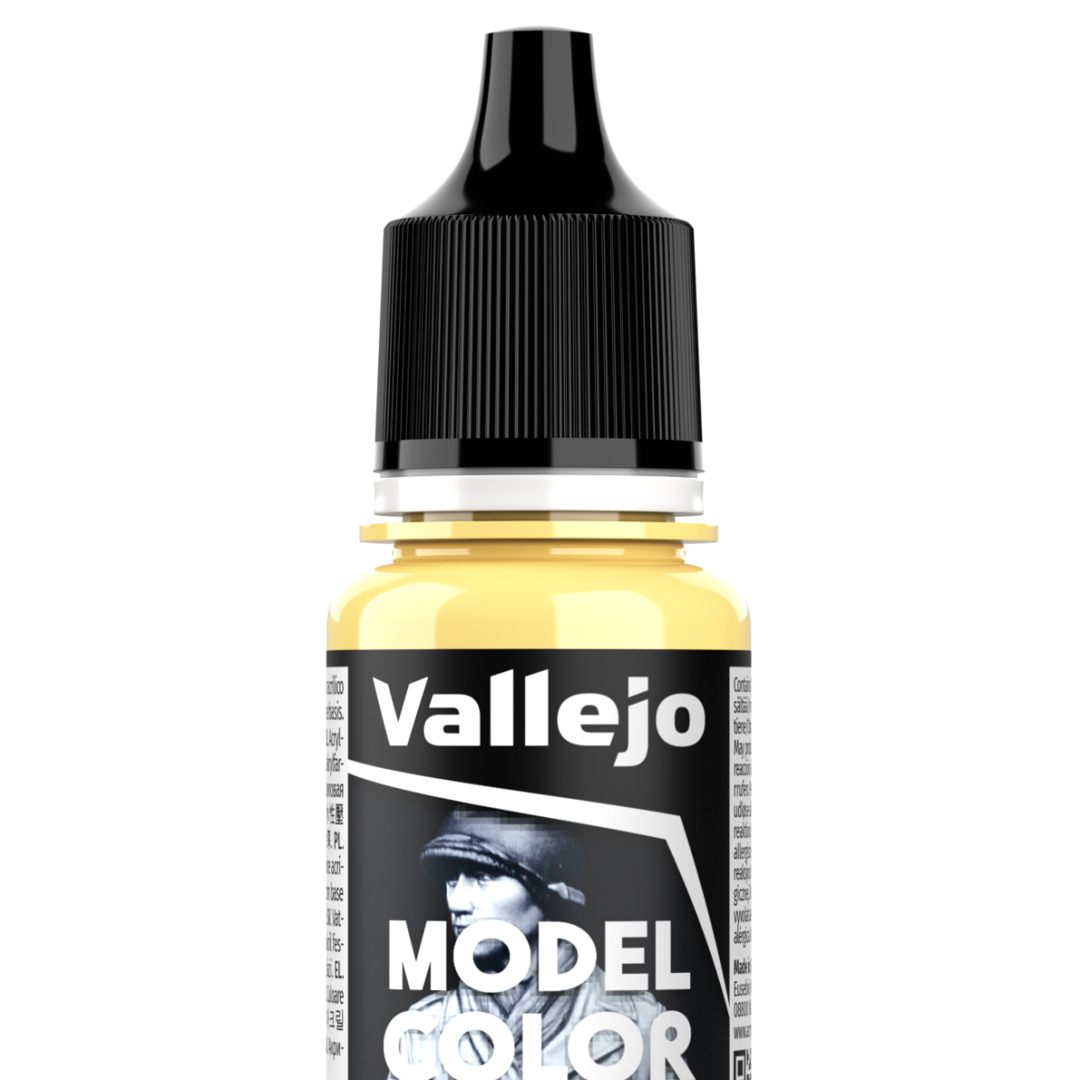 Peinture acrylique Vallejo Model Color - flacon 18 ml - Jaune Crème - Ice Yellow - 23