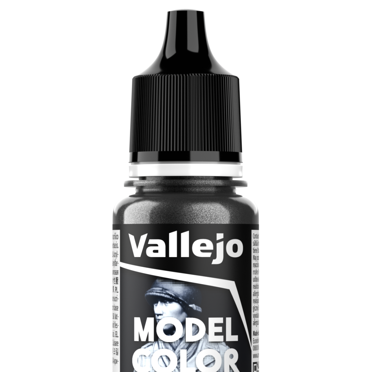 Peinture acrylique Vallejo Model Color - flacon 18 ml - Acier graissé - Oily Steel - 196