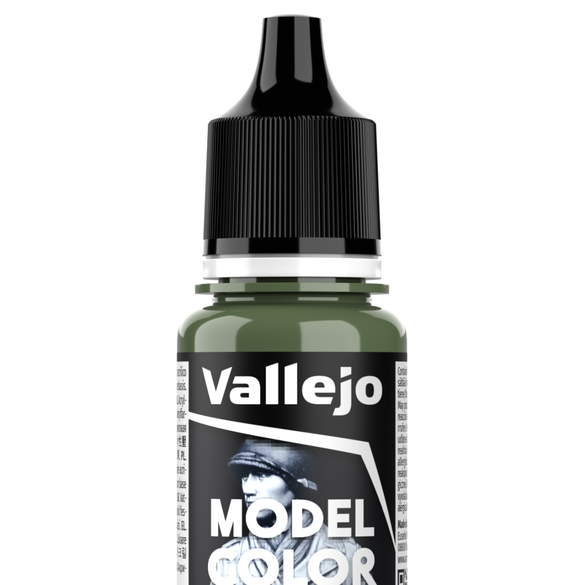 Peinture acrylique Vallejo Model Color - flacon 18 ml - Vert Moyen - RLM 83 - Intermediate Green - 086