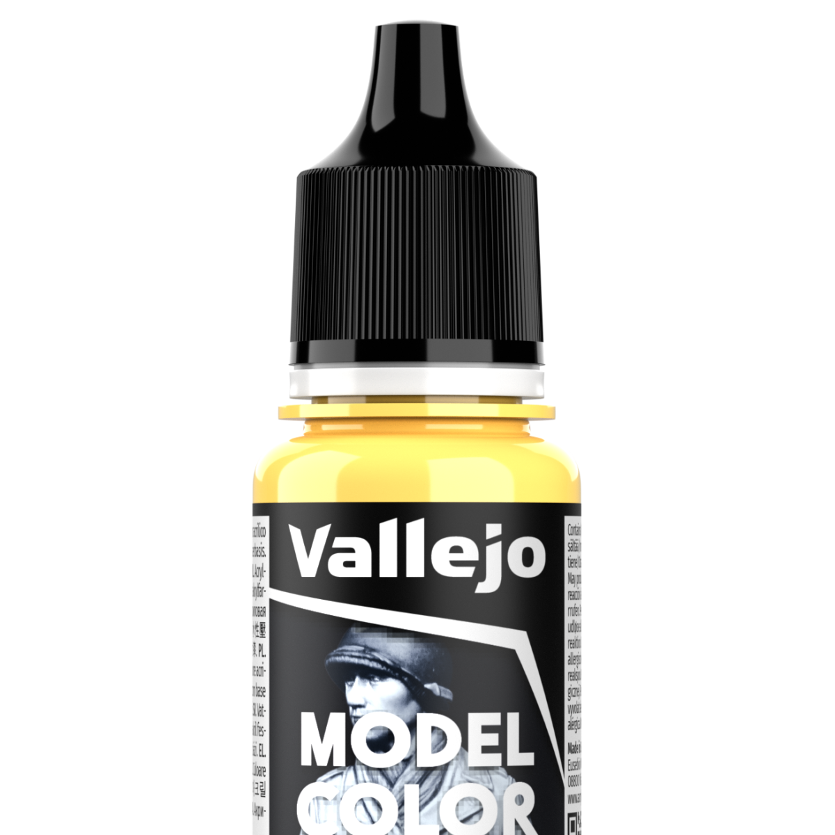 Peinture acrylique Vallejo Model Color - flacon 18 ml - Jaune Clair - Light Yellow - 24