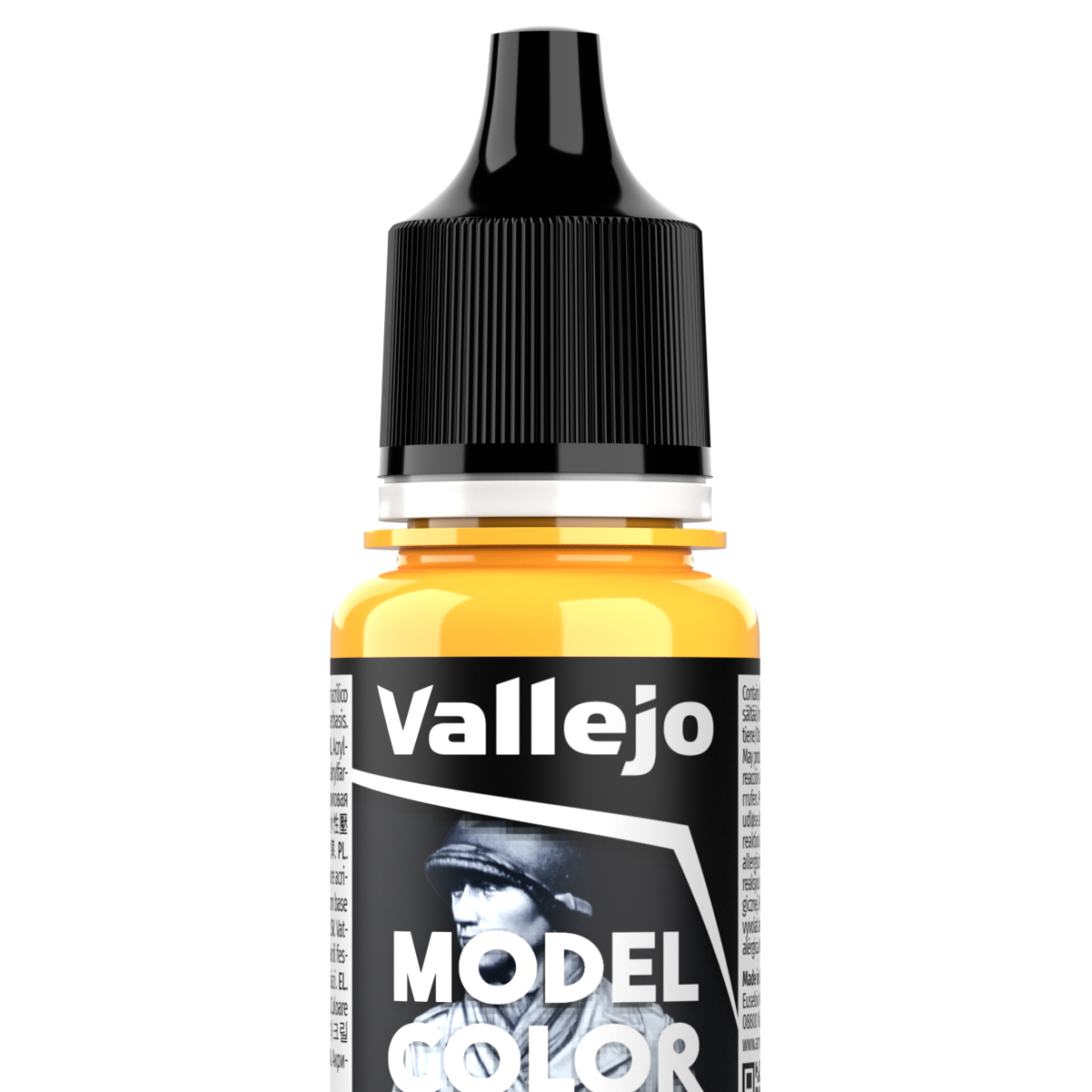 Peinture acrylique Vallejo Model Color - flacon 18 ml - Jaune Mat - RAL 1003 - Flat Yellow - 27