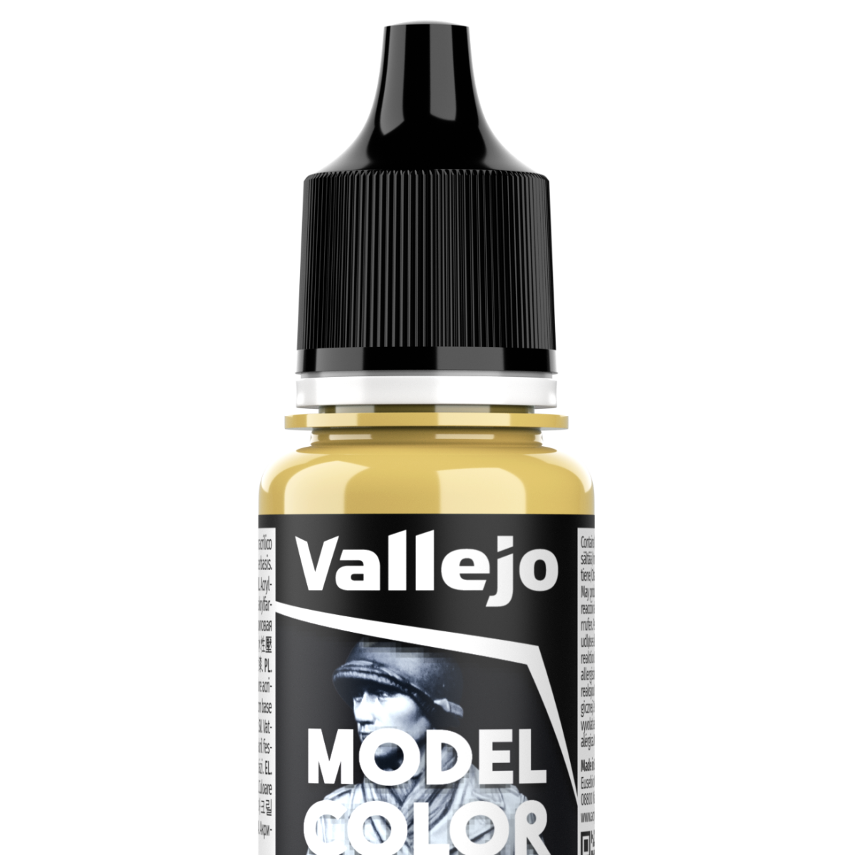 Peinture acrylique Vallejo Model Color - flacon 18 ml - Jaune Kaki - FS 23578 - RAL 1001 - Buff - 123