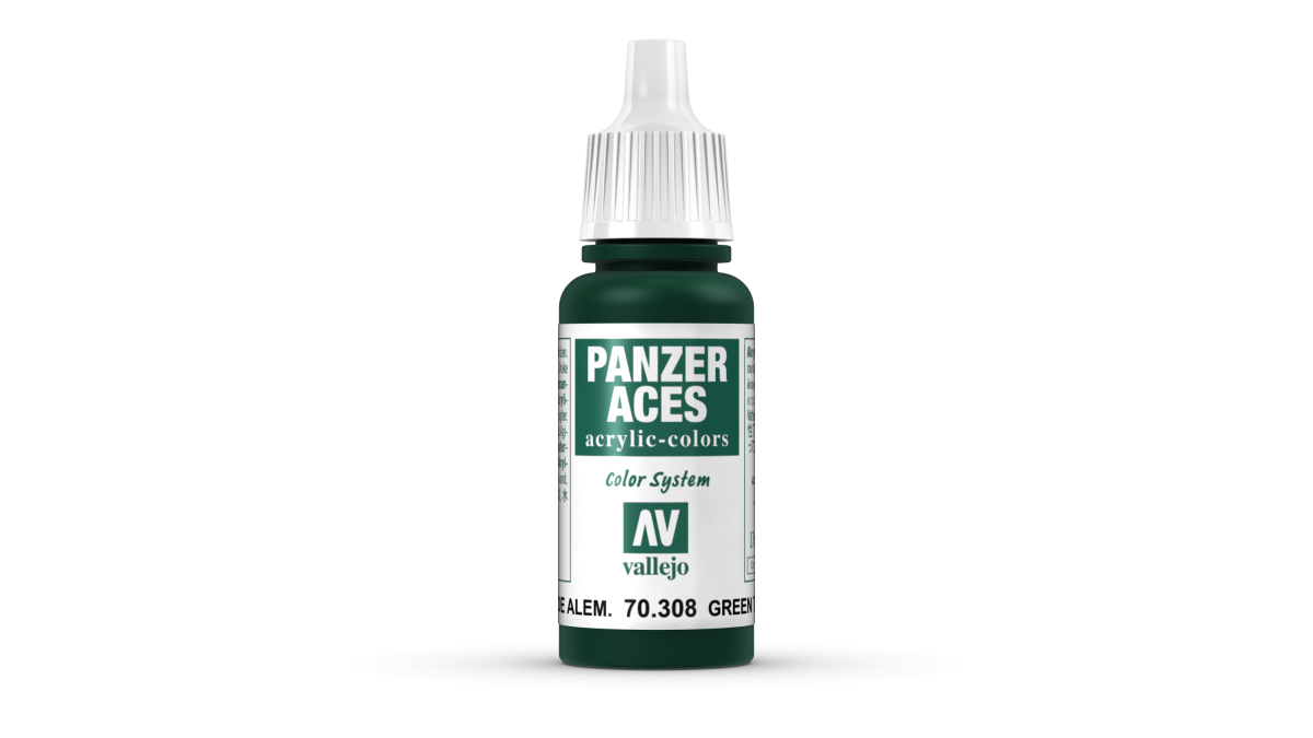 Peinture acrylique Prince August Panzer Aces - flacon 17 ml - Panzer Aces Feu de Position Vert