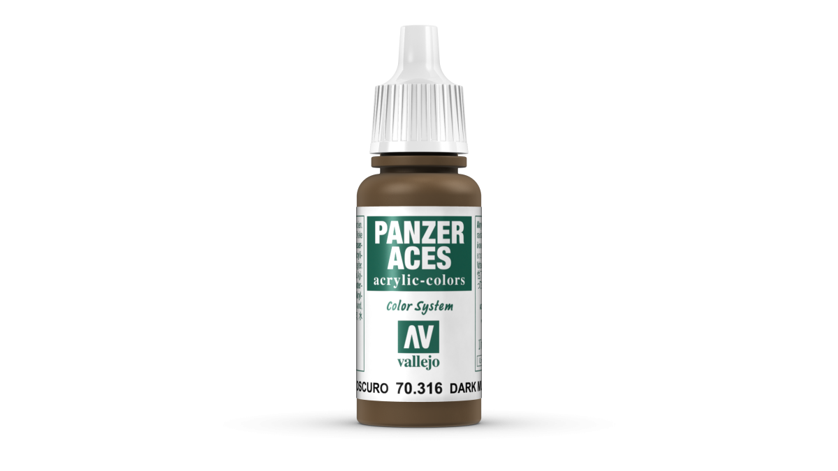Peinture acrylique Prince August Panzer Aces - flacon 17 ml - Panzer Aces Boue Foncée