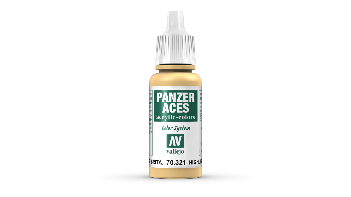 Peinture acrylique Prince August Panzer Aces - flacon 17 ml - Panzer Aces Eclairci Equip. de Char GB