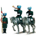 Prince August - 809-2 Trois Lanciers : Officier et trompette à cheval, piéton - 54 mm