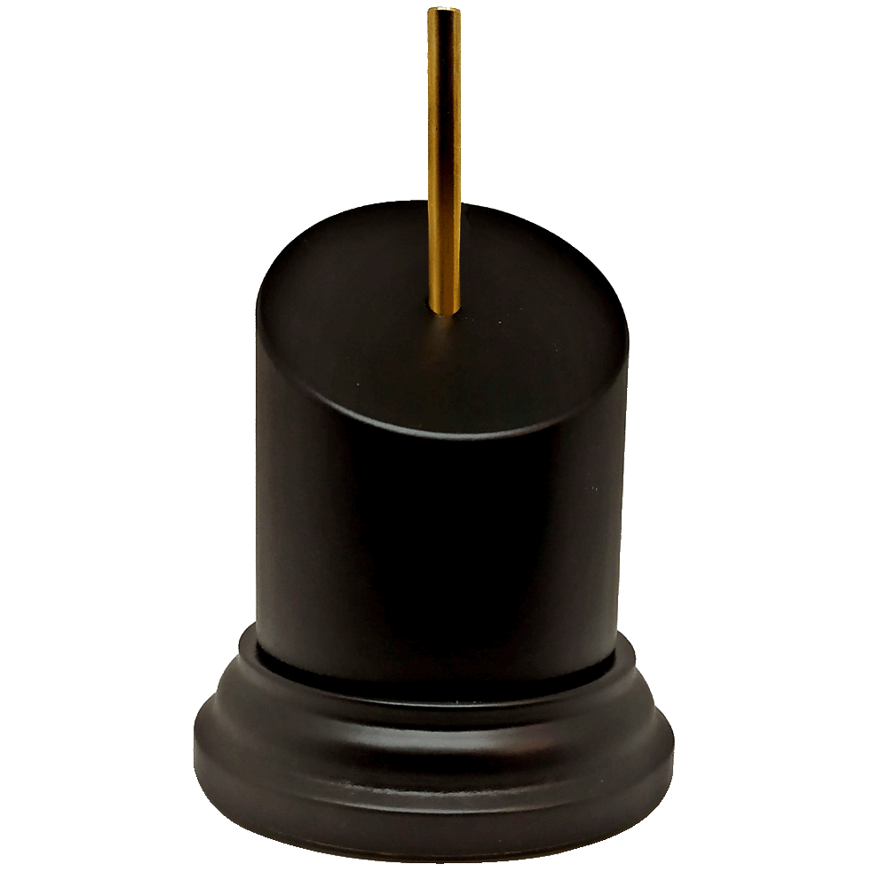 Prince August - Socle noir rond incliné ⌀4.5 x H.7cm avec tige en laiton