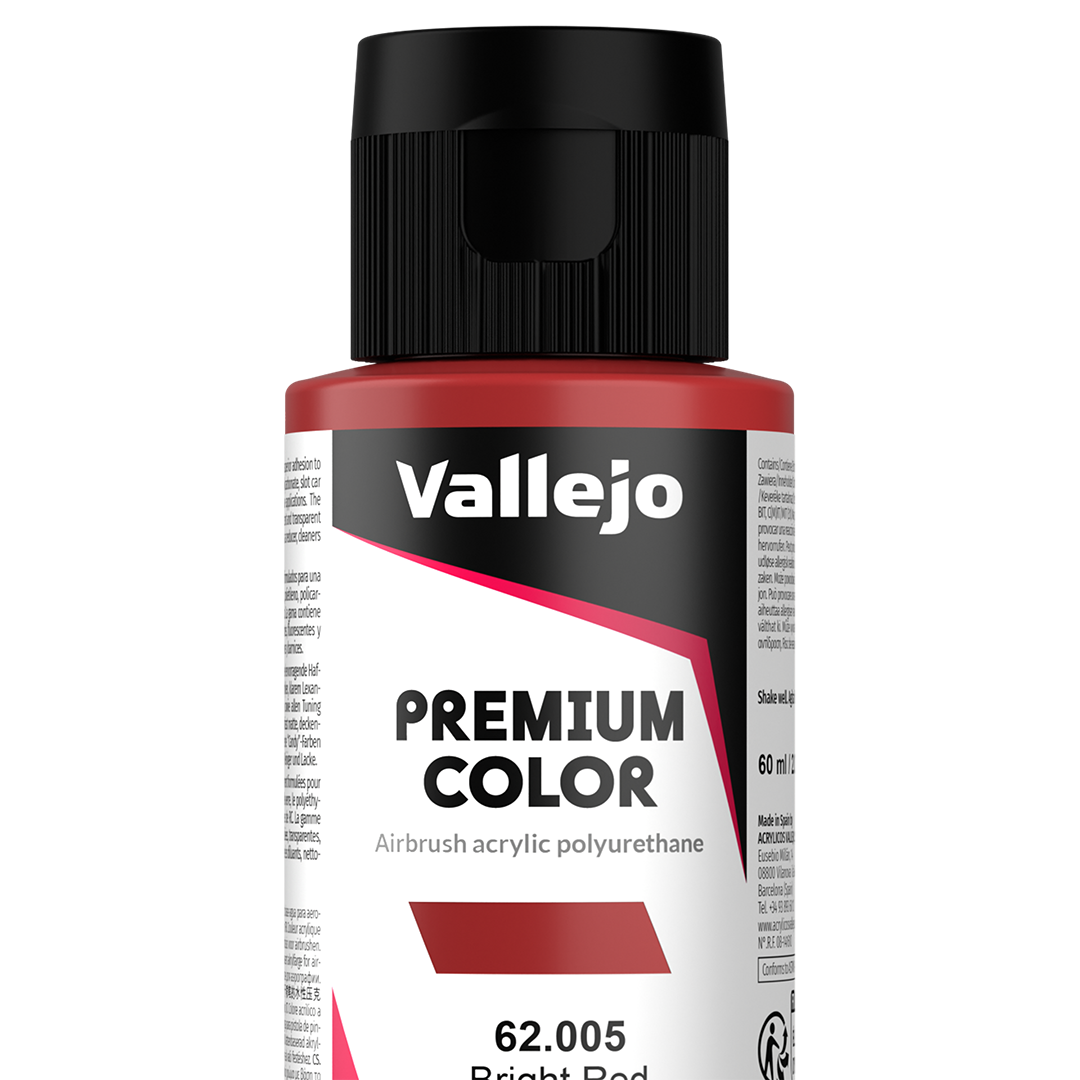 Peinture acrylique Prince August Premium - flacon 60 ml - Premium Opaque - Bright Red - Rouge Vif