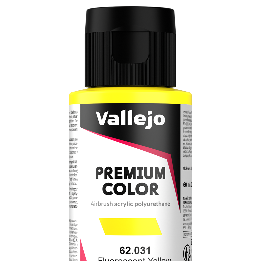 Peinture acrylique Prince August Premium - flacon 60 ml - Premium Fluorescent - Yellow Fluo - Jaune Fluo