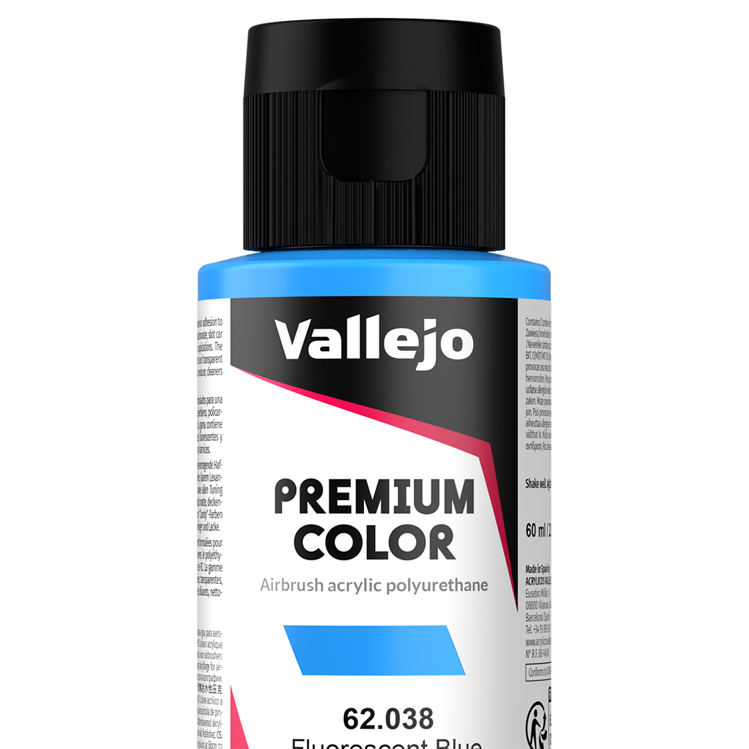 Peinture acrylique Prince August Premium - flacon 60 ml - Premium Fluorescent - Blue Fluo - Bleu Fluo