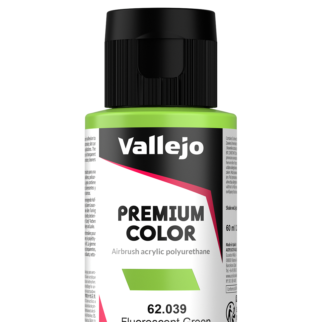 Peinture acrylique Prince August Premium - flacon 60 ml - Premium Fluorescent - Green Fluo - Vert Fluo