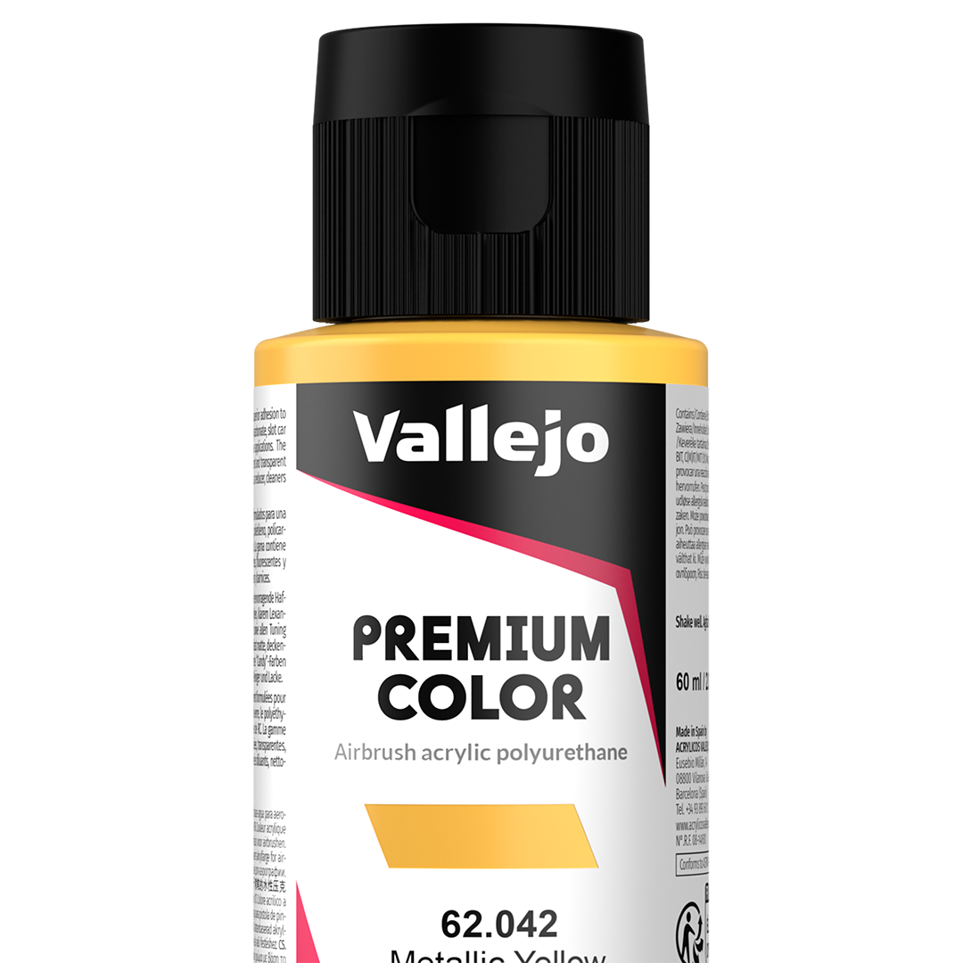 Peinture acrylique Prince August Premium - flacon 60 ml - Premium Métallique - Metallic Yellow - Jaune Métallique