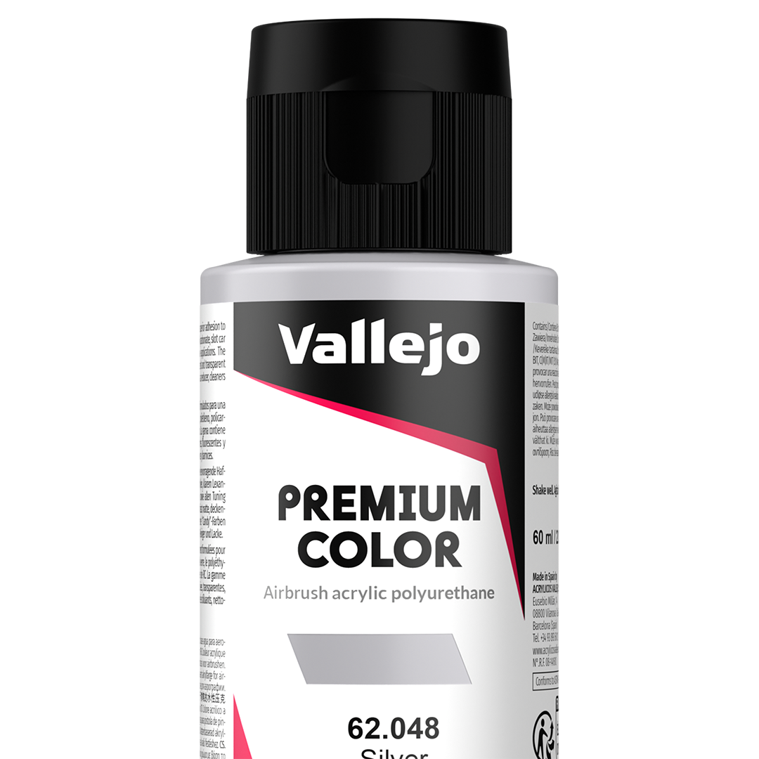 Peinture acrylique Prince August Premium - flacon 60 ml - Premium Métallique - Silver - Argent