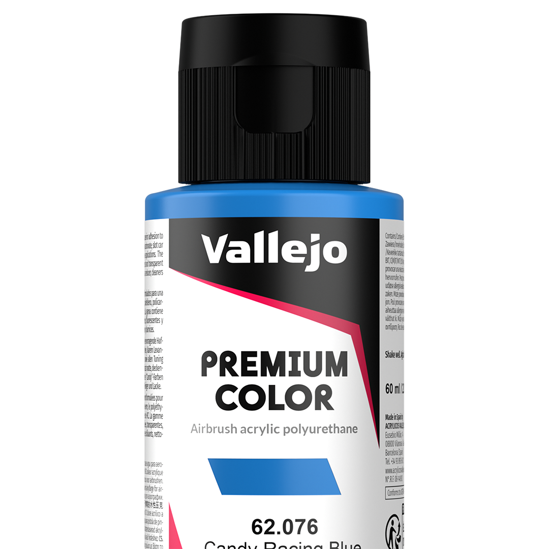 Peinture acrylique Prince August Premium - flacon 60 ml - Premium Candy - Candy Racing Blue - Bleu Racing Candy