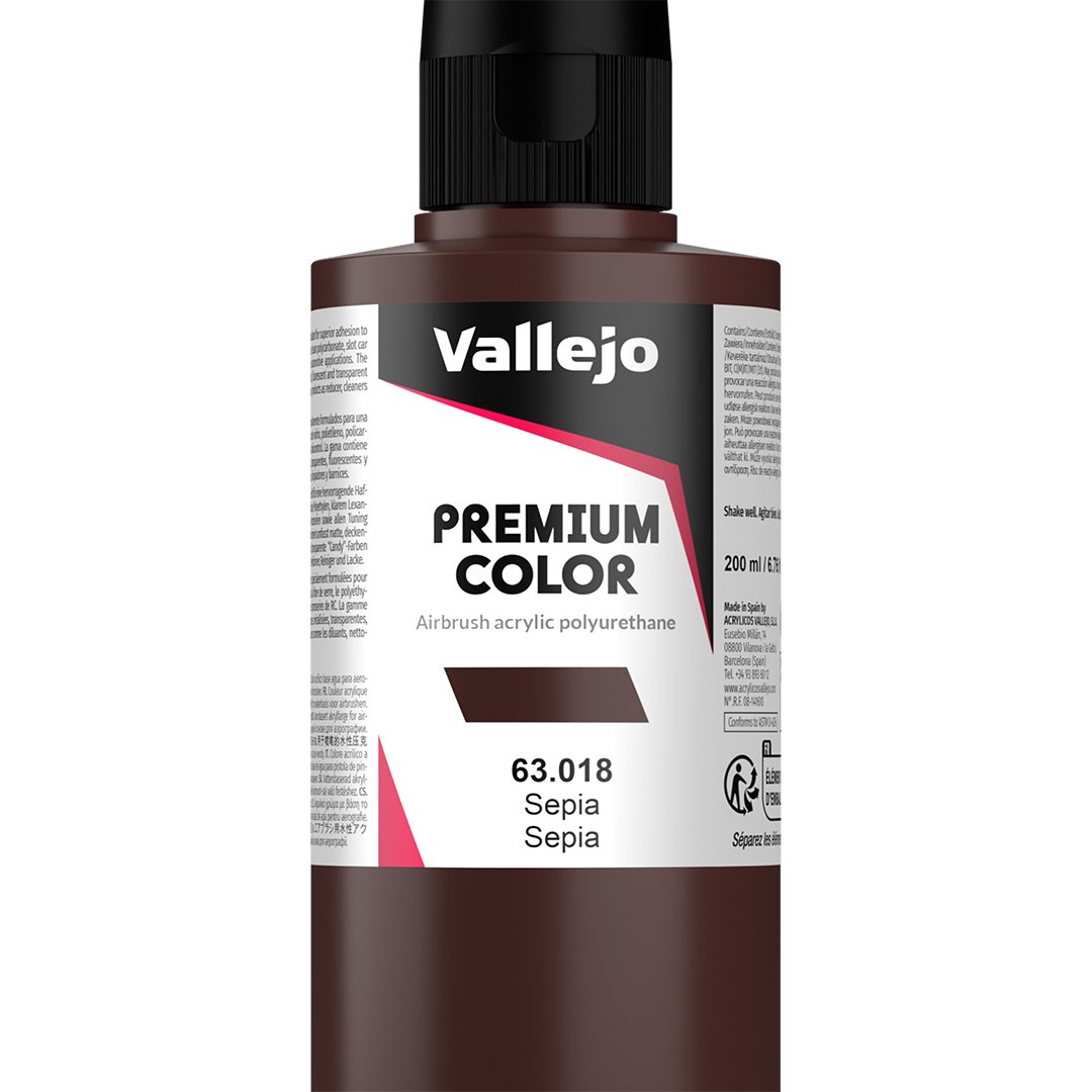 Peinture acrylique Prince August Premium - flacon 200 ml - Premium Opaque - Sepia - Sépia